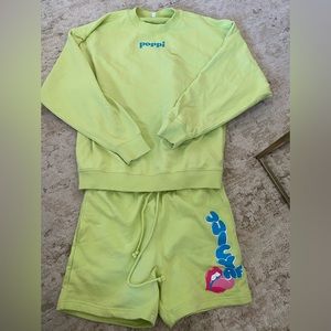 Poppi shorts and crew neck matching sweat set